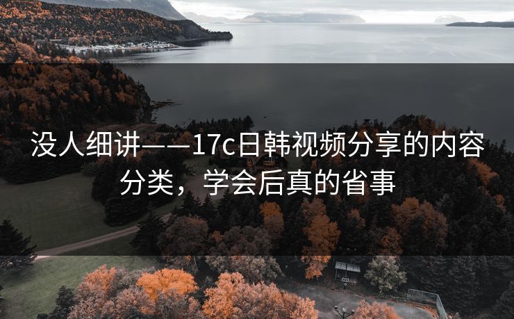 没人细讲——17c日韩视频分享的内容分类，学会后真的省事